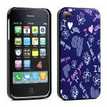 Wholesale iPhone 4 4S Purple I Love You Design Hard Case (Purple I Love You)